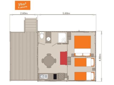 CHALET 5 personnes - Chalet Bungalow en Bois sur pilotis