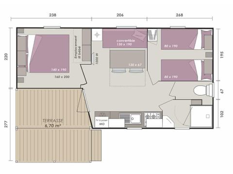 BUNGALOW 4 personnes - Mobil-home Loggia Compact - 2 chambres