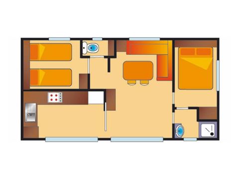 BUNGALOW 6 personnes - Mobil-home Riviera - 2 chambres - Offre VIP incluse