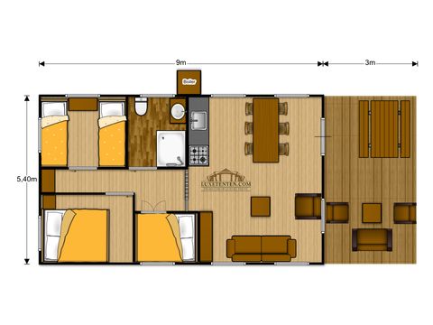 TENTE TOILE ET BOIS 6 personnes - Bos Lodge