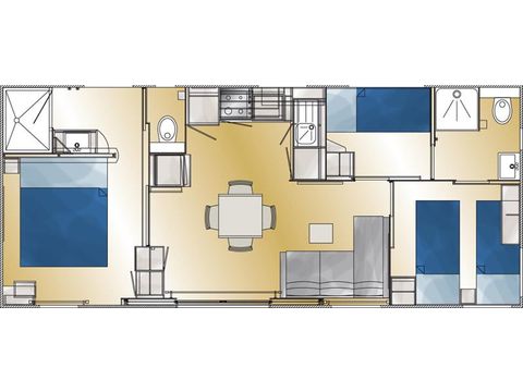 Mobilhome 6 personnes - TAOS Luxe - 3 chambres