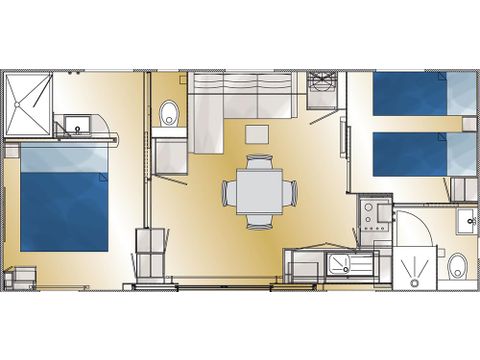 BUNGALOW 4 personnes - TAOS Luxe -  2 chambres