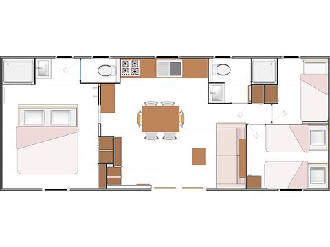 Tente en toile et en bois 6 personnes - Sunêlia Luxe Lodge 3 chambres 2 salles de bain - Draps fournis