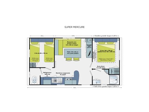 BUNGALOW 4 personnes - Super Mercure 27.5m² - 2 chambres