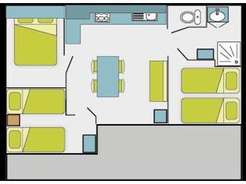 Chalet 7 personnes - 3 chambres - Sans - TV - -terrasse couverte- 32m² - STANDARD