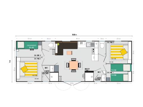 BUNGALOW 8 personnes - Cottage Privilège 4Ch 8pers