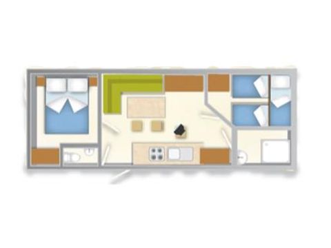 BUNGALOW 6 personnes - BLU ROMANTIC (4 adultes + 2 enfants)