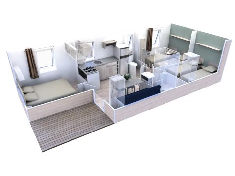 Mobilhome 8 personnes - Evolution 4 Pièces 6/8 Personnes Climatisé + TV