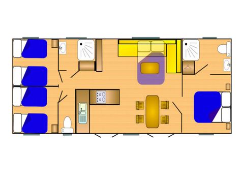 Mobilhome 7 personnes - Riviera 1050-3 CD