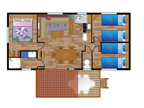 BUNGALOW 6 personnes - Mobile-home BAIGURA**** 6 personnes
