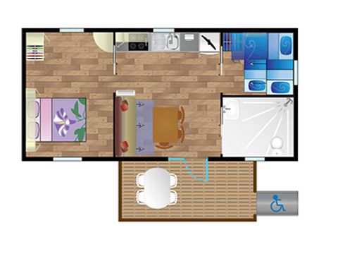 BUNGALOW 4 personnes - Mobile-home IGUSKI**** (PMR) 4 personnes