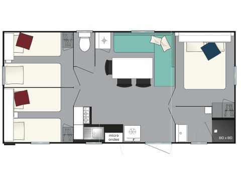 BUNGALOW 6 personnes - 3 chambres + climatisation