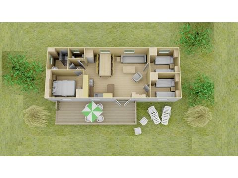 Mobilhome 6 personnes - Comfort XL | 3 Ch. | 6 Pers. | Terrasse surélevée | Clim.