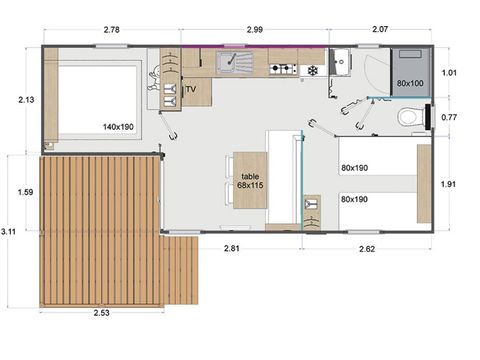 BUNGALOW 4 personnes - COTTAGE PREMIUM - Les Genêts | 4 pers.