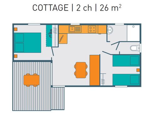 BUNGALOW 4 personnes - COTTAGE PREMIUM 4 personnes  2  Chambres
