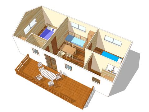 BUNGALOW 4 personnes - Comfort XL | 2 Ch. | 4 Pers. | Terrasse surélevée | Clim.
