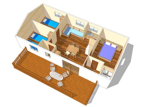 BUNGALOW 6 personnes - Classic | 3 Ch. | 6 Pers. | Terrasse surélevée