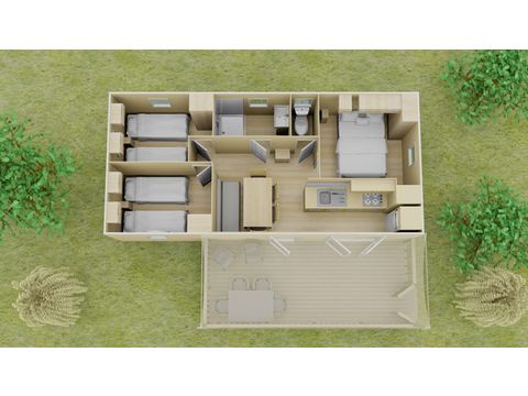 BUNGALOW 6 personnes - Classic | 3 Ch. | 6 Pers. | Terrasse surélevée | Clim.