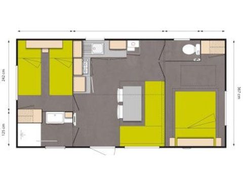 BUNGALOW 4 personnes - Comfort XL | 2 Ch. | 4 Pers. | Terrasse simple