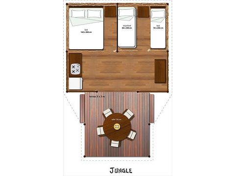 TENTE TOILE ET BOIS 5 personnes - SunLodge Jungle