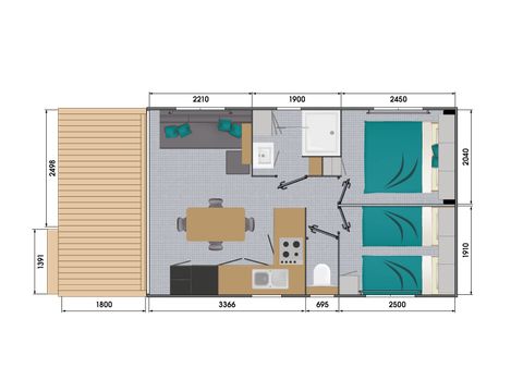 BUNGALOW 5 personnes - Cottage Living  - climatisé 
