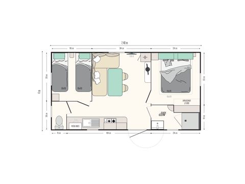 BUNGALOW 5 personnes - Confort Plus - climatisé
