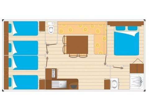 Mobilhome 8 personnes - Loisir 3 chambres 30m²