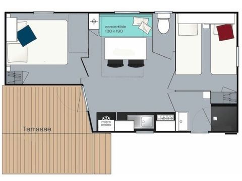 Mobilhome 5 personnes - Evasion 2 chambres 23m²