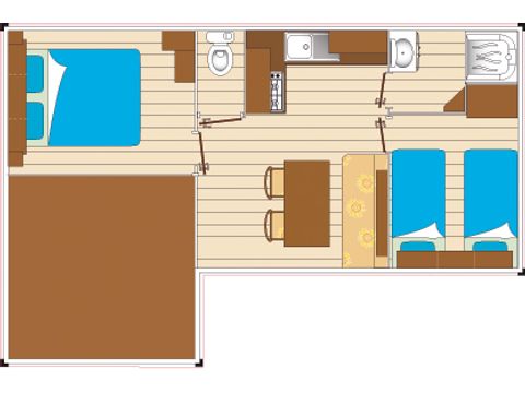 Mobilhome 7 personnes - Evasion 2 chambres 28m²