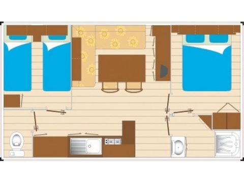 Mobilhome 6 personnes - Evasion 2 chambres 28m²