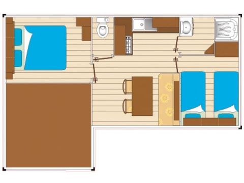 Mobilhome 7 personnes - Evasion 2 chambres 28m²