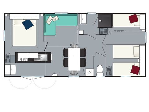 BUNGALOW 8 personnes - Loisir 8 personnes 3 chambres 34m²