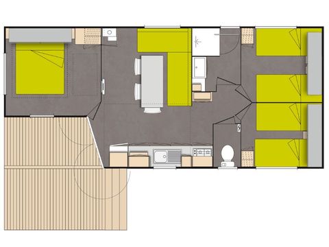 Mobilhome 6 personnes - Confort 6 personnes 3 chambres 35m²