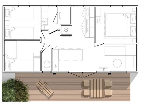 Mobilhome 6 personnes - Mahana 3 chambres 33m²