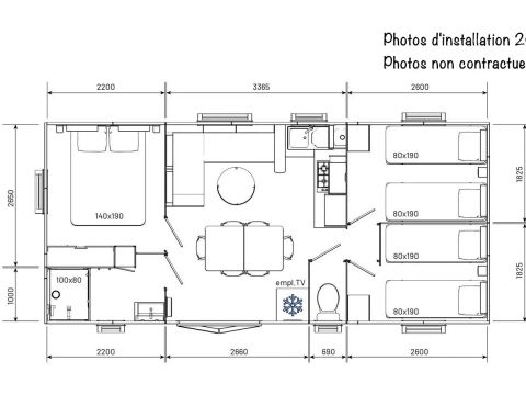 BUNGALOW 6 personnes - Espace 33m² - Climatisation TV