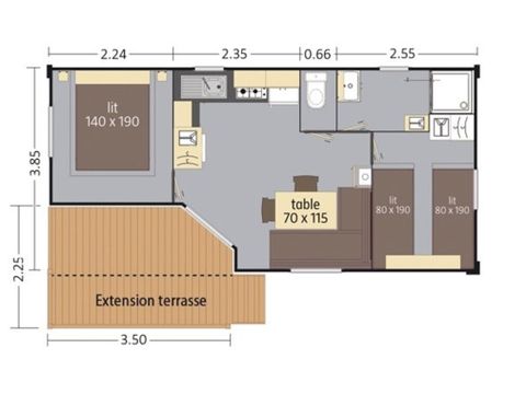 BUNGALOW 4 personnes - Ciela Confort Compact - 2 chambres