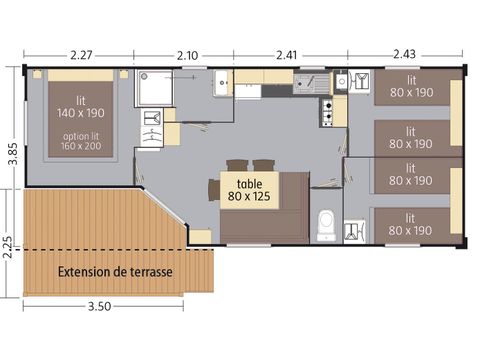 BUNGALOW 6 personnes - Ciela Confort Compact - 3 chambres