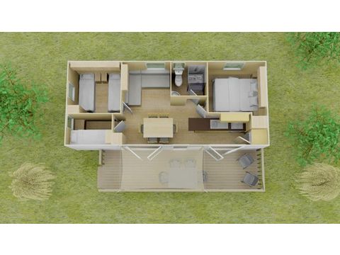 BUNGALOW 6 personnes - Premium | 3 Ch. | 6 Pers. | Terrasse surélevée | Clim.
