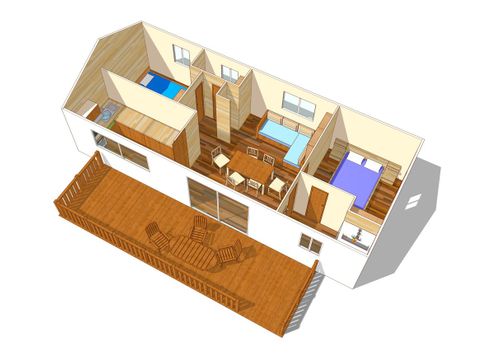 BUNGALOW 6 personnes -  Comfort XL | 2 Ch. | 4/6 Pers. | Terrasse Couverte | Clim.