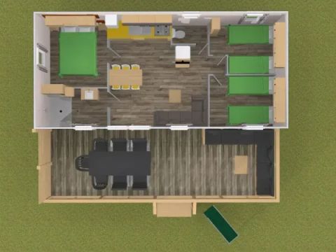 BUNGALOW 6 personnes - Mobile home 6 personnes - Salon Premium 3 chambres