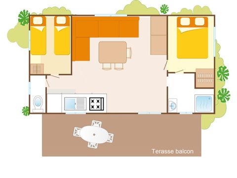 BUNGALOW 6 personnes - Confort XL 4/6 places