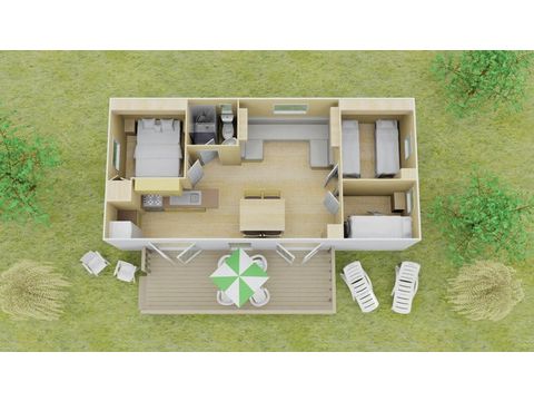 BUNGALOW 6 personnes - Comfort | 3 Ch. | 6 Pers. | Terrasse surélevée | Clim.