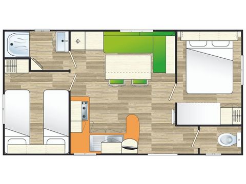 BUNGALOW 6 personnes - Evasion 2 chambres - TV