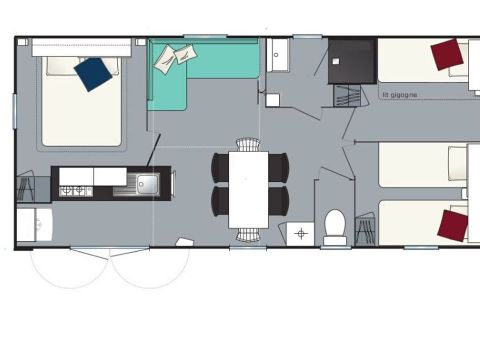 BUNGALOW 6 personnes - Loisirs 3 chambres - TV