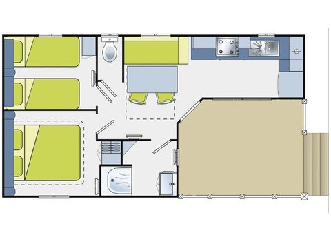 BUNGALOW 6 personnes - Evasion 6 personnes 2 chambres 28m²