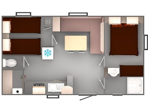 BUNGALOW 4 personnes - Cocoon 4 personnes 2 chambres 23m²