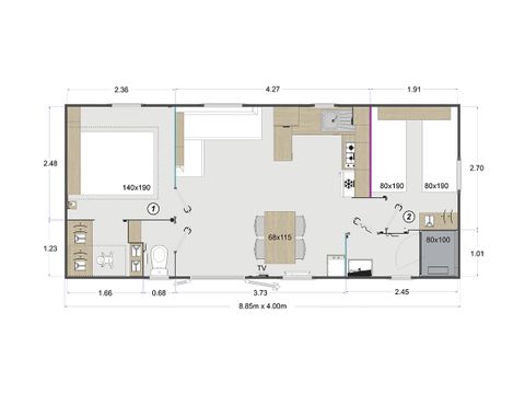 BUNGALOW 4 personnes - TENDANCE