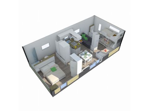 BUNGALOW 5 personnes - PREMIUM TAOS 2ch 5 pers avec climatisation 