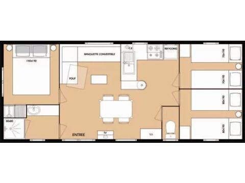 BUNGALOW 6 personnes - FEERIQUE - TV - CLIM
