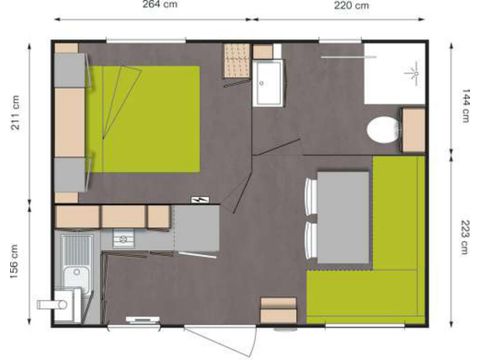 BUNGALOW 2 personnes - Eco 1 chambre